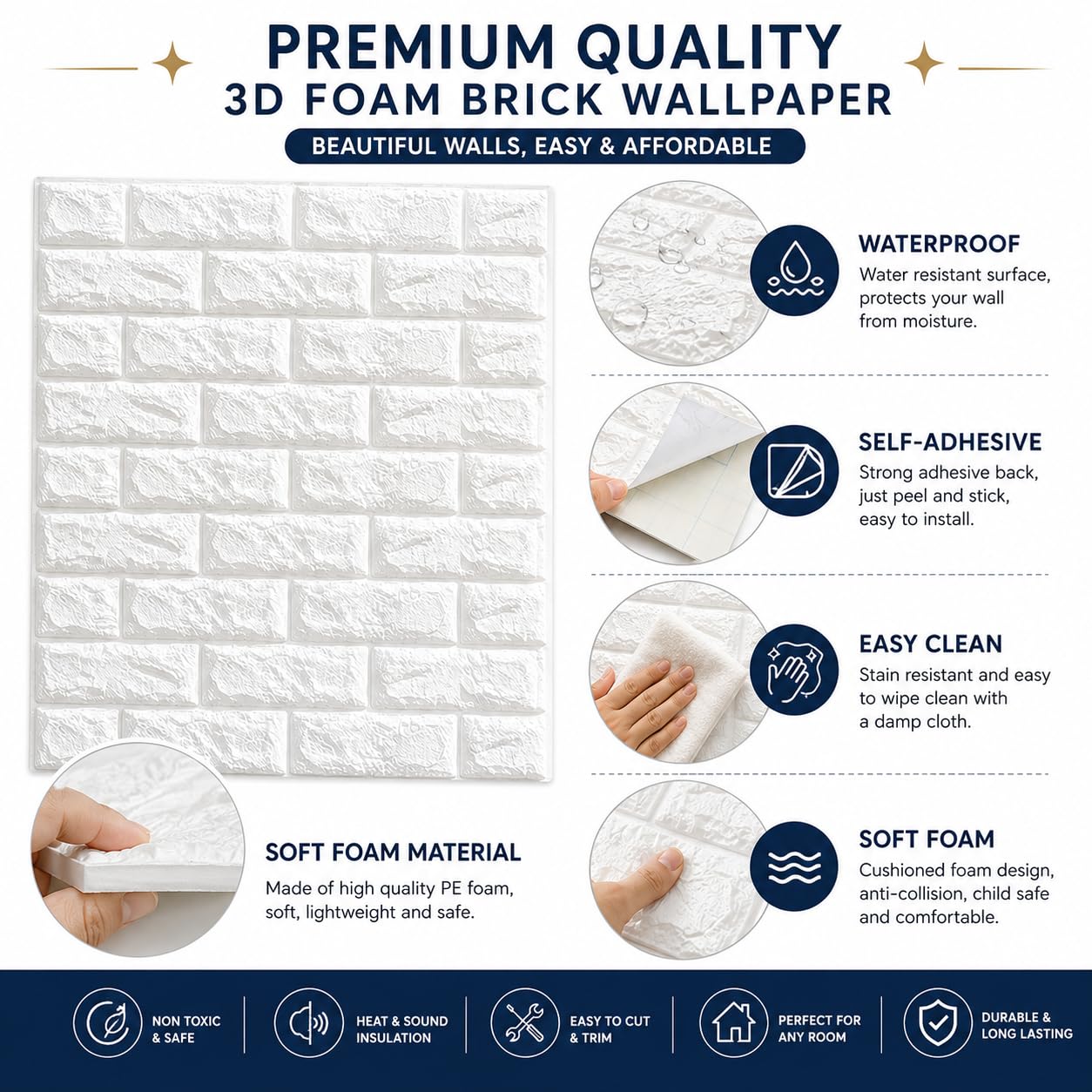 3D Peel-and-Stick Wall Panels - Image 2